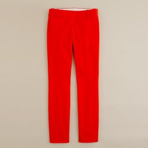 J.Crew Women's Stretch Minnie Pants in Poppy Red Sz 00 IRRG - Picture 2 of 9